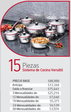 Sistema de cocina Versátil marca ROYAL PRESTIGE - 15 piezas