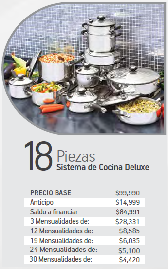 Sistema de cocina Deluxe marca ROYAL PRESTIGE 18 piezas DISNAT