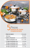 Sistema de cocina Complementario marca ROYAL PRESTIGE - 5 piezas